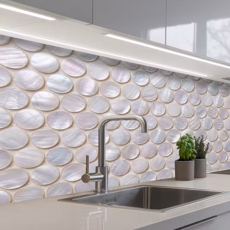 Patroon - Cirkels - Abstract - Modern - Wit keuken achterwand 2 middel -3d_schuin