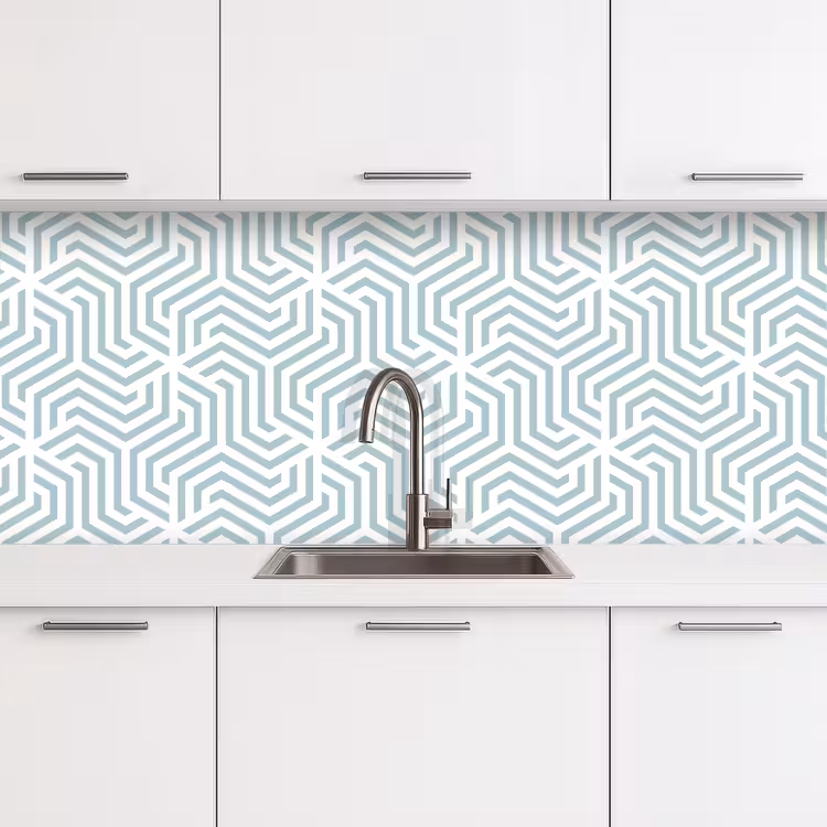 Patroon - Lijn - Design - Groen keuken achterwand 2 middel 871 -3d