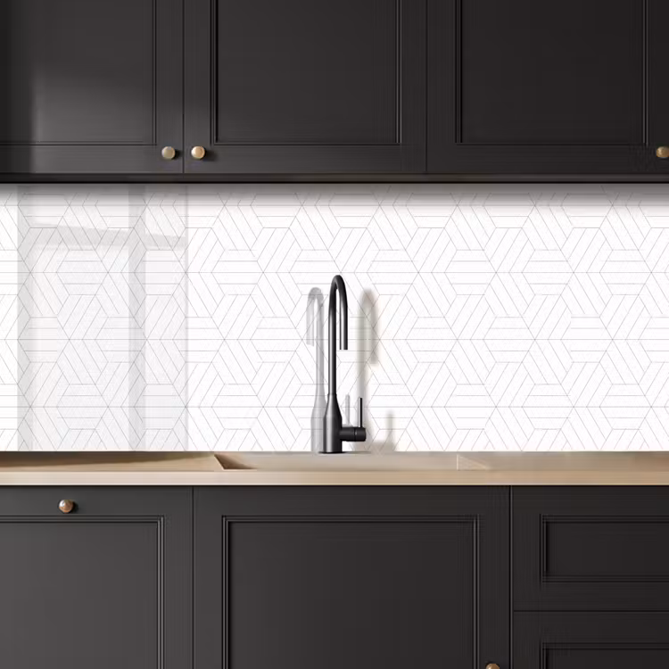 Patroon - Lijn - Design - Zwart - Wit keuken achterwand 2 middel 871 -sfeer1