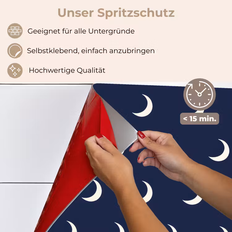 Patroon - Manen - Blauw keuken achterwand spatscherm klein 900 -spatscherm_DE
