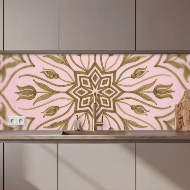 Patroon - Mandala - Decoratie - Abstract - Groen keuken achterwand 2 middel zz_3dshopping