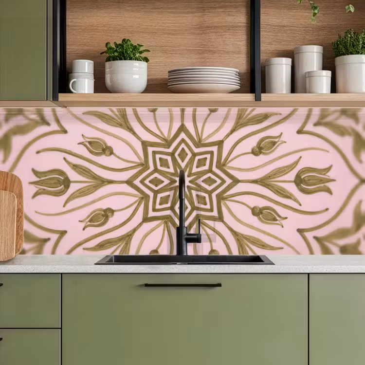 Patroon - Mandala - Decoratie - Abstract - Groen keuken achterwand 2 middel -sfeer3
