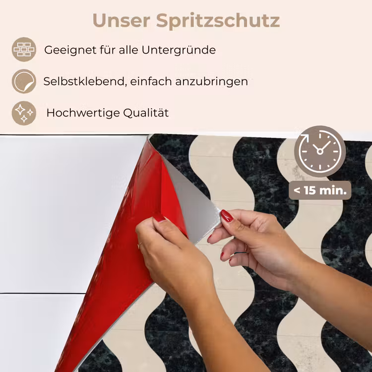 Patroon - Marmer - Groen - Cremé keuken achterwand spatscherm klein 900 -spatscherm_DE