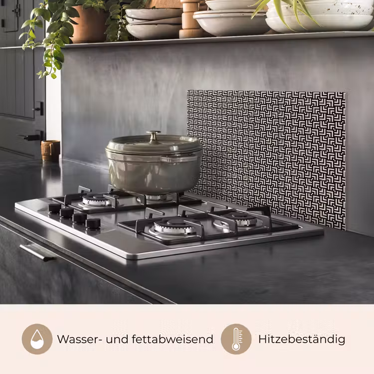 Patroon - Marmer - Zwart keuken achterwand spatscherm klein 900 -usp_DE