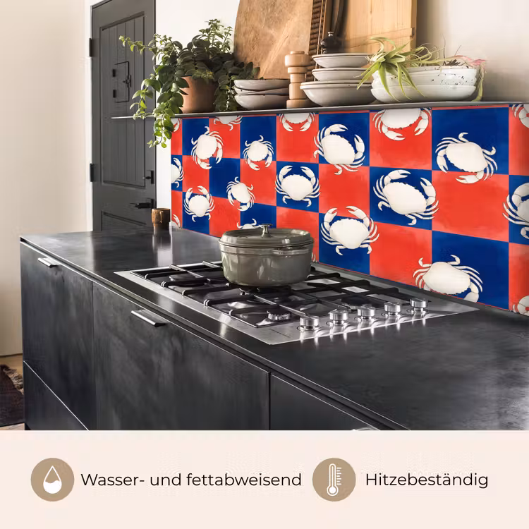 Patroon - Zeeleven - Rood - Blauw - Abstract keuken achterwand 2 middel -usp_DE