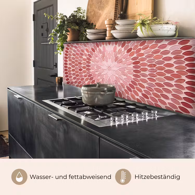 Patroon - Mozaïek - Ovaal - Abstract - Roze keuken achterwand 2 middel -usp_DE