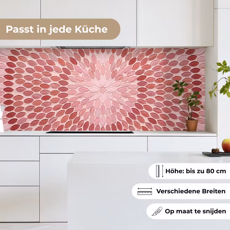 Patroon - Mozaïek - Ovaal - Abstract - Roze keuken achterwand 2 middel -sfeer4_DE