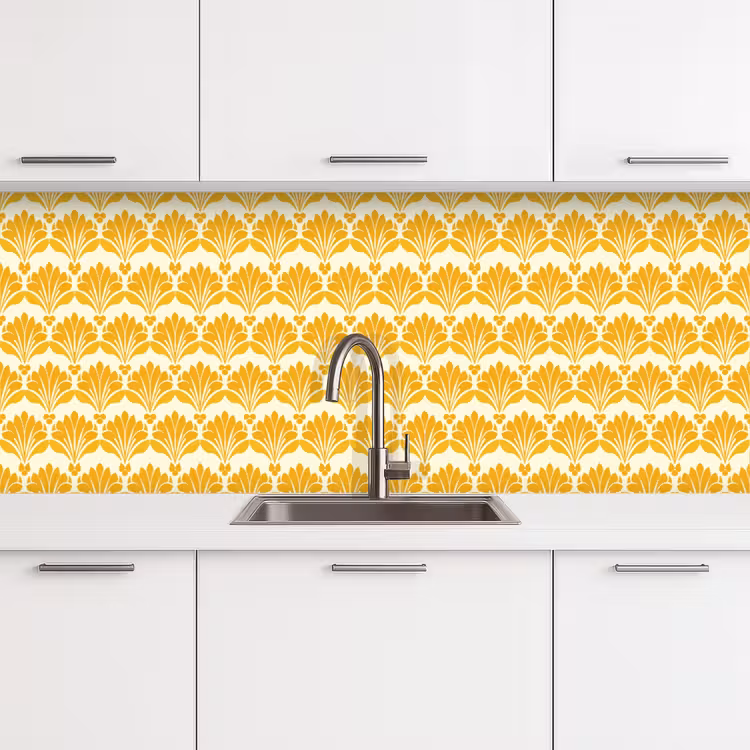 Patroon - Motief - Geel keuken achterwand 2 middel 871 -3d
