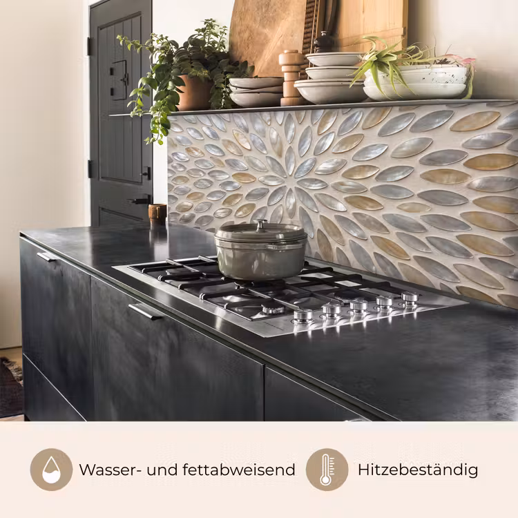 Patroon - Ovaal - Glanzend - Abstract - Beige keuken achterwand 2 middel -usp_DE