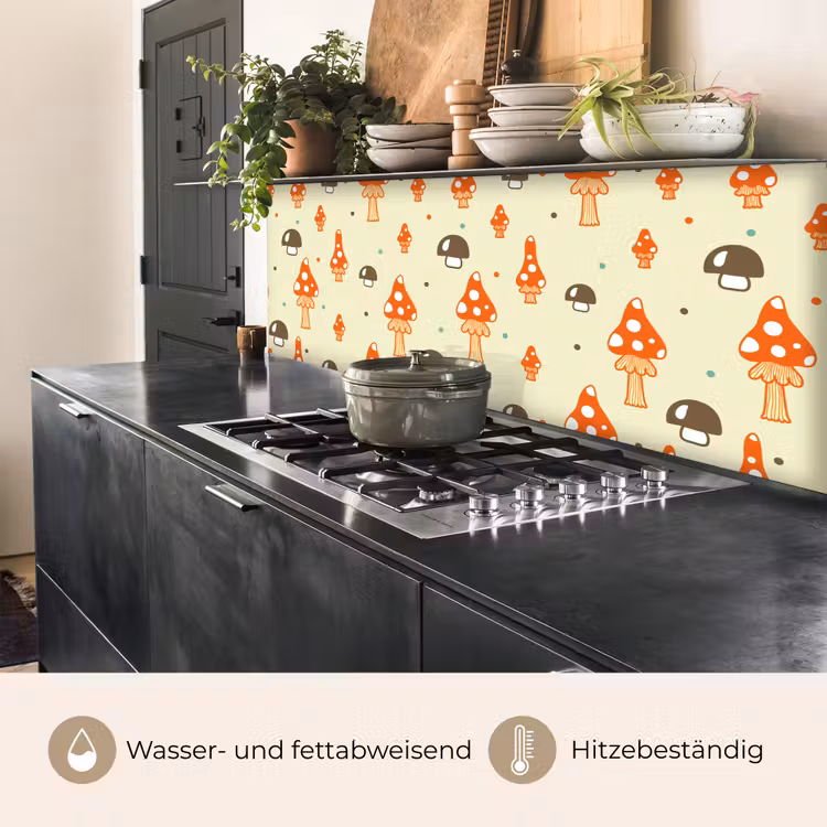 Patronen - Paddestoel - Oranje keuken achterwand 2 middel 871 -usp_DE