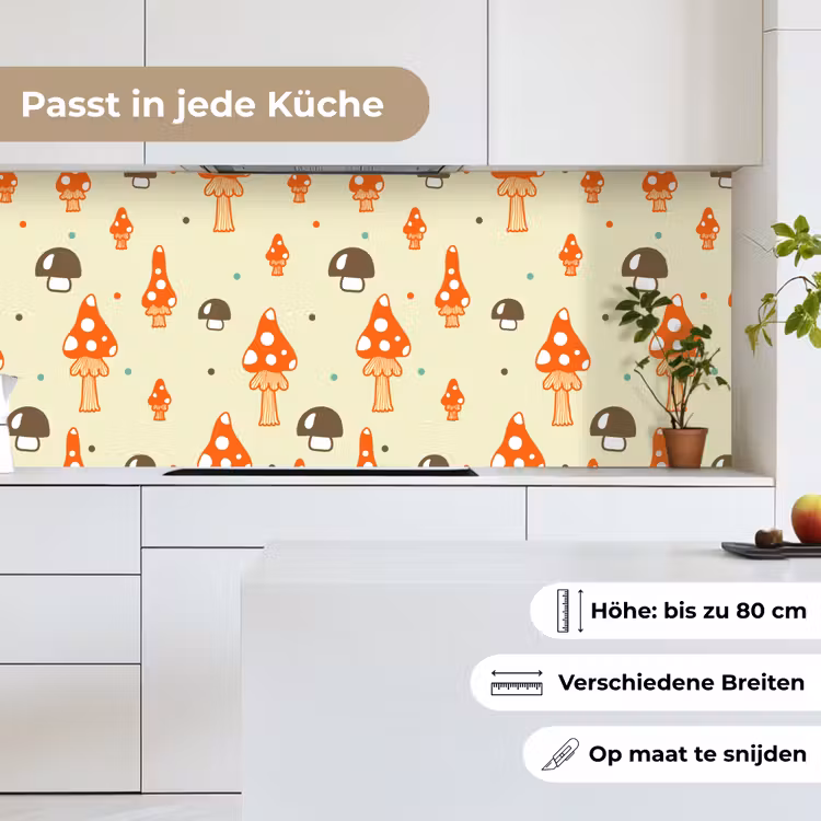 Patronen - Paddestoel - Oranje keuken achterwand 2 middel 871 -sfeer4_DE