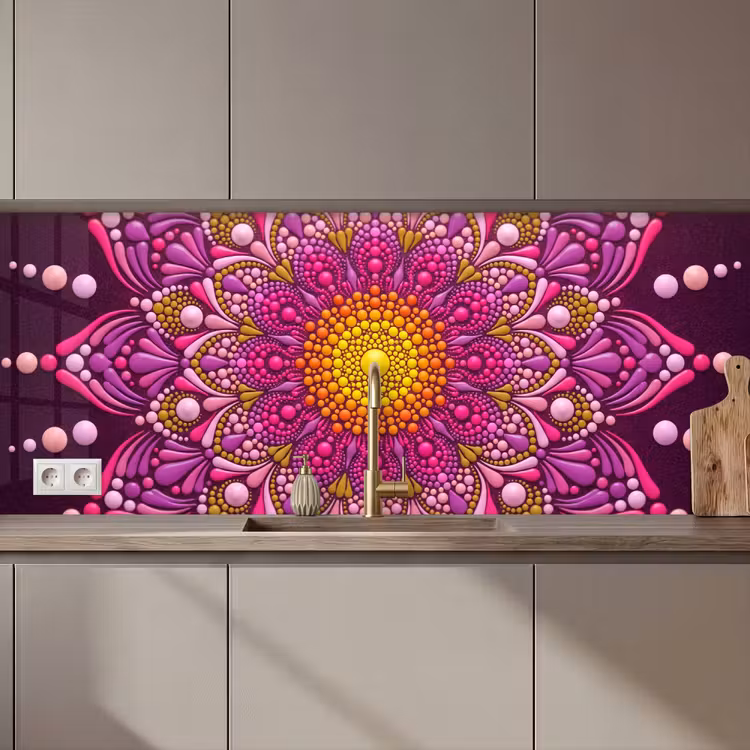 Patroon - Stippen - Abstract - Kleurrijk keuken achterwand 2 middel zz_3dshopping