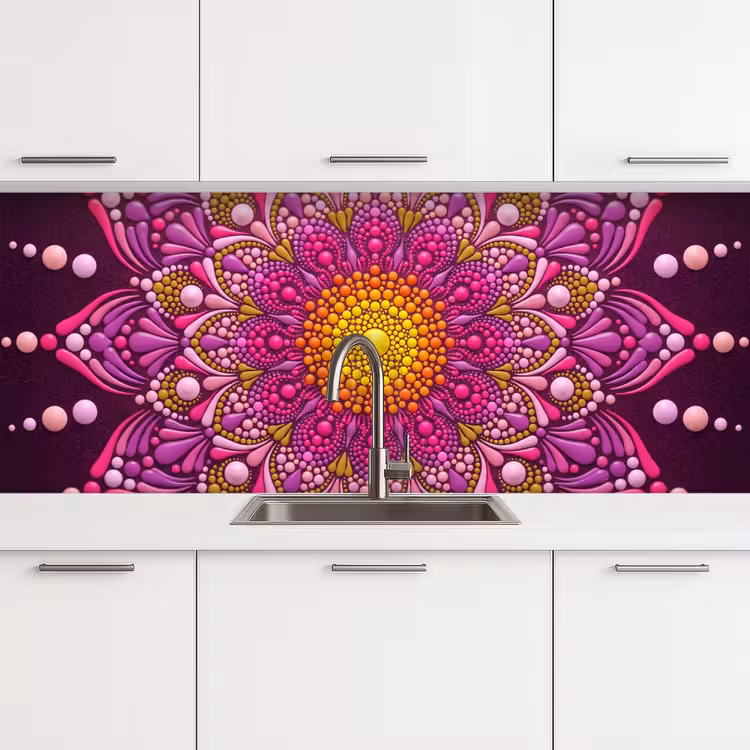 Patroon - Stippen - Abstract - Kleurrijk keuken achterwand 2 middel -3d