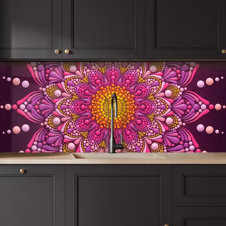 Patroon - Stippen - Abstract - Kleurrijk keuken achterwand 2 middel -sfeer1