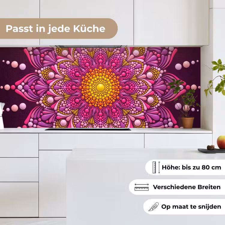 Patroon - Stippen - Abstract - Kleurrijk keuken achterwand 2 middel -sfeer4_DE