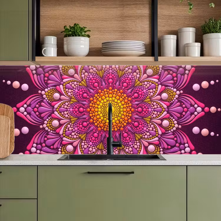 Patroon - Stippen - Abstract - Kleurrijk keuken achterwand 2 middel -sfeer3