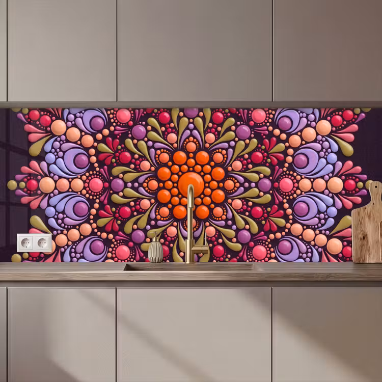 Patroon - Stippen - Abstract - Modern - Kleurrijk keuken achterwand 2 middel zz_3dshopping