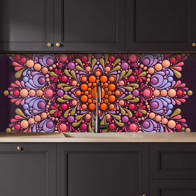 Patroon - Stippen - Abstract - Modern - Kleurrijk keuken achterwand 2 middel -sfeer1