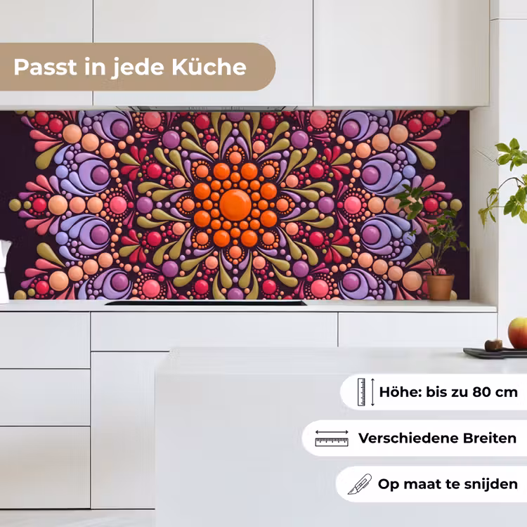 Patroon - Stippen - Abstract - Modern - Kleurrijk keuken achterwand 2 middel -sfeer4_DE