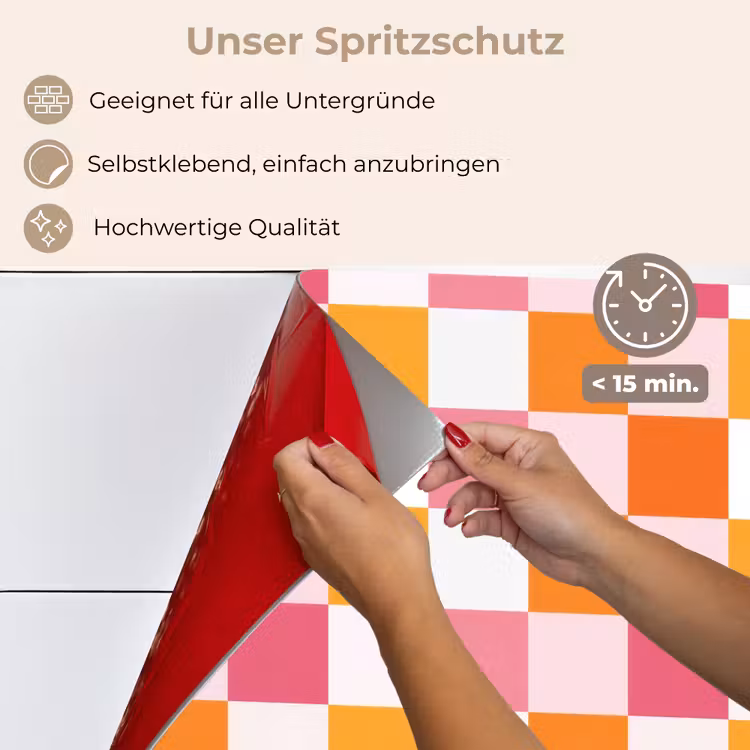 Patroon - Vierkant - Roze keuken achterwand spatscherm klein 900 -spatscherm_DE