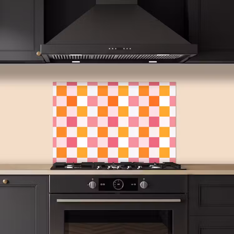Patroon - Vierkant - Roze keuken achterwand spatscherm klein 900 -sfeer1
