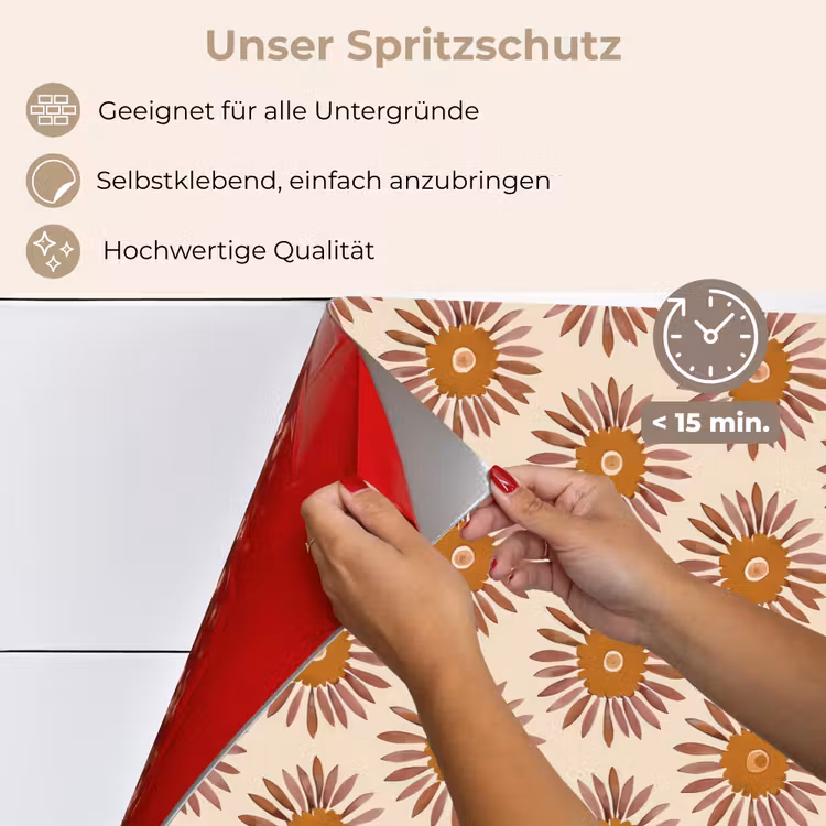 Patroon - Retro - Bruin keuken achterwand spatscherm klein 900 -spatscherm_DE