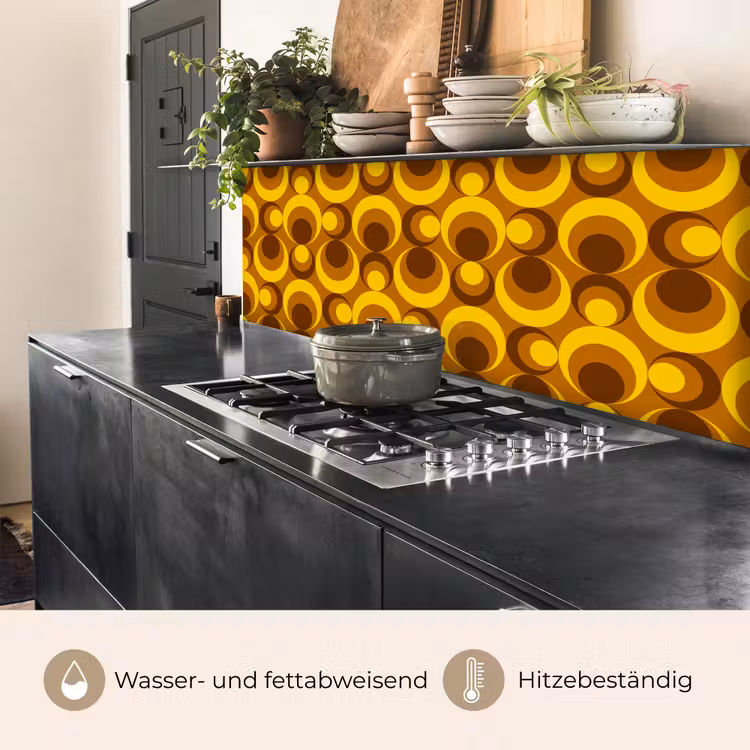 Patronen - Retro - Bruin - Geel keuken achterwand 2 middel 871 -usp_DE