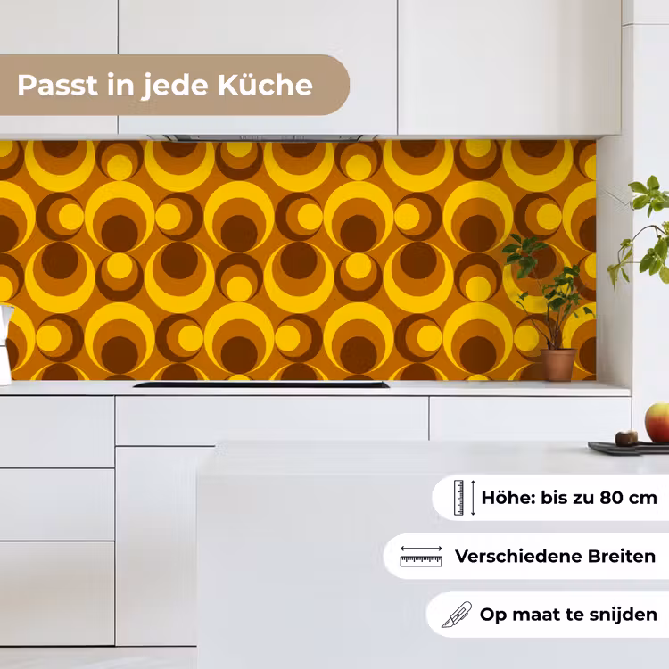 Patronen - Retro - Bruin - Geel keuken achterwand 2 middel 871 -sfeer4_DE