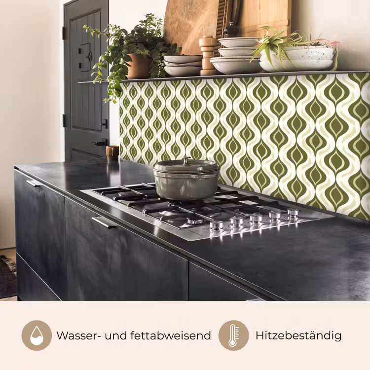 Patroon - Retro - Groen keuken achterwand 2 middel 871 -usp_DE