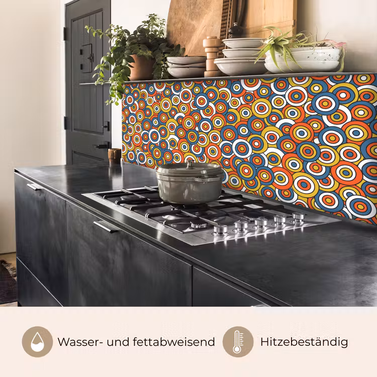 Patroon - Retro - Cirkel keuken achterwand 2 middel 871 -usp_DE