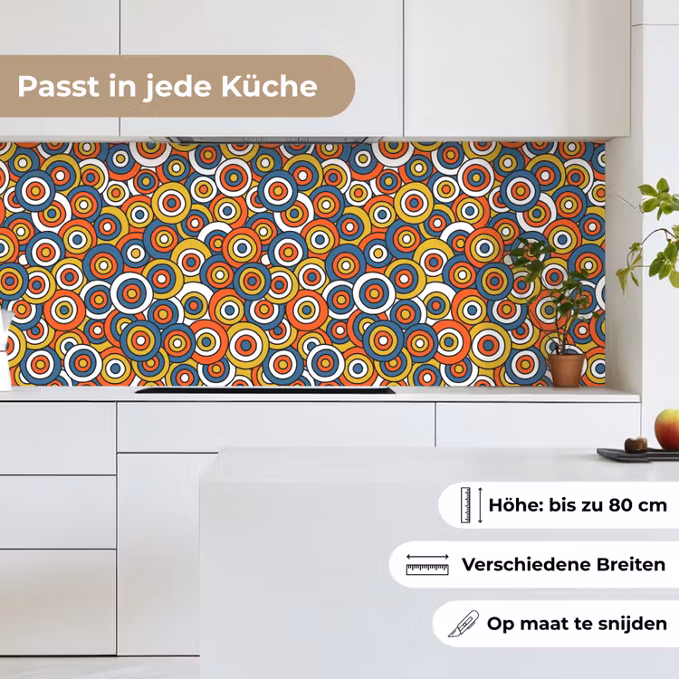 Patroon - Retro - Cirkel keuken achterwand 2 middel 871 -sfeer4_DE