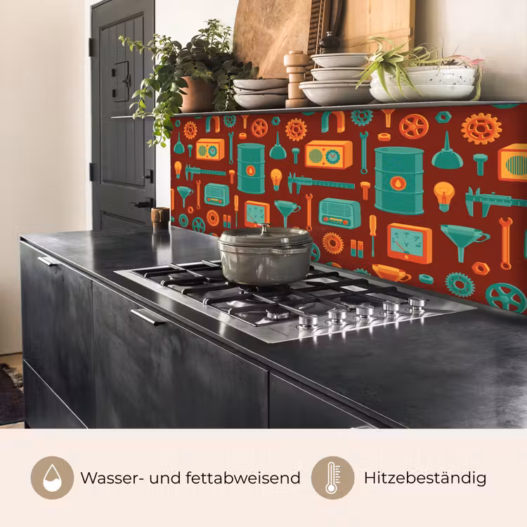Patroon - Retro - Gereedschap keuken achterwand 2 middel 871 -usp_DE