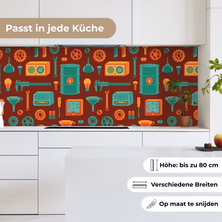 Patroon - Retro - Gereedschap keuken achterwand 2 middel 871 -sfeer4_DE