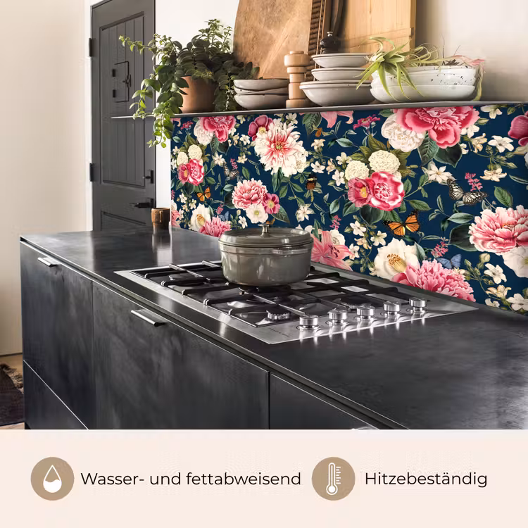 Patronen - Roos - Bladeren keuken achterwand 2 middel 871 -usp_DE