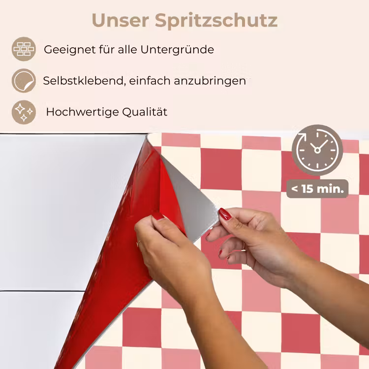 Patroon - Schaak - Roze keuken achterwand spatscherm klein 900 -spatscherm_DE