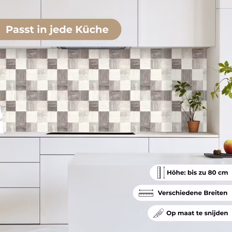 Patroon - Dambord - Houtnerf keuken achterwand 2 middel 871 -sfeer4_DE