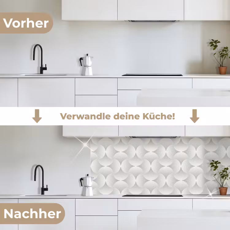 Patronen - Zilver - Retro keuken achterwand 2 middel 871 -voor-na_DE