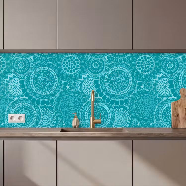 Patroon - Zonnebloemen - Mandala keuken achterwand 2 middel 871 zz_3dshopping