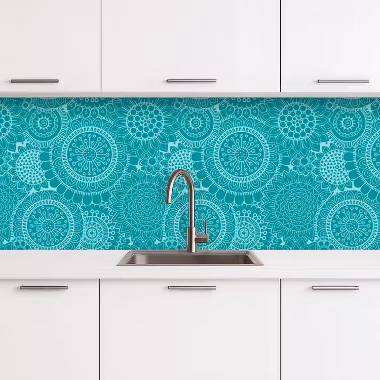 Patroon - Zonnebloemen - Mandala keuken achterwand 2 middel 871 -3d
