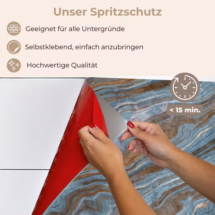 Patroon - Steen - Blauw keuken achterwand spatscherm klein 900 -spatscherm_DE