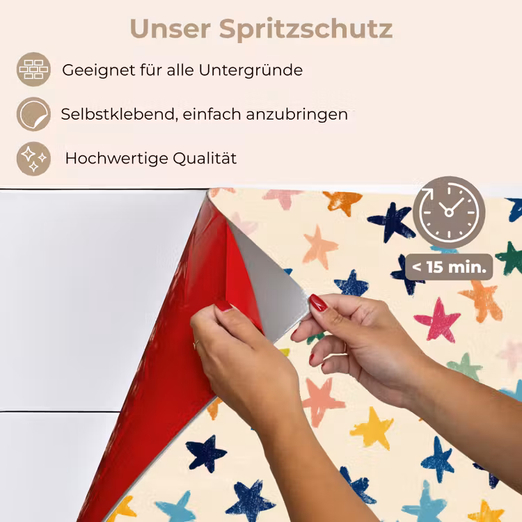 Patroon - Sterren - Kleurrijk keuken achterwand spatscherm klein 900 -spatscherm_DE