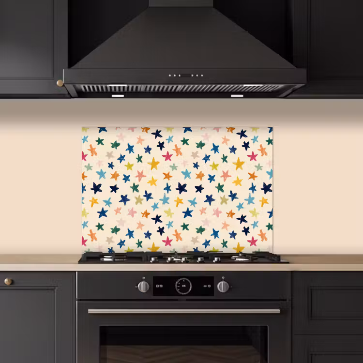 Patroon - Sterren - Kleurrijk keuken achterwand spatscherm klein 900 -sfeer1