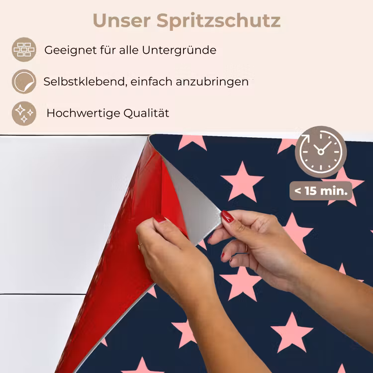 Patroon - Sterren - Roze keuken achterwand spatscherm klein 900 -spatscherm_DE