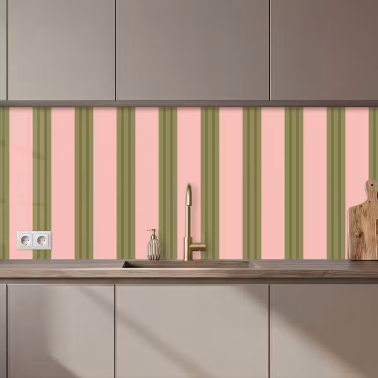 Patroon - Strepen - Abstract - Roze - Groen keuken achterwand 2 middel zz_3dshopping