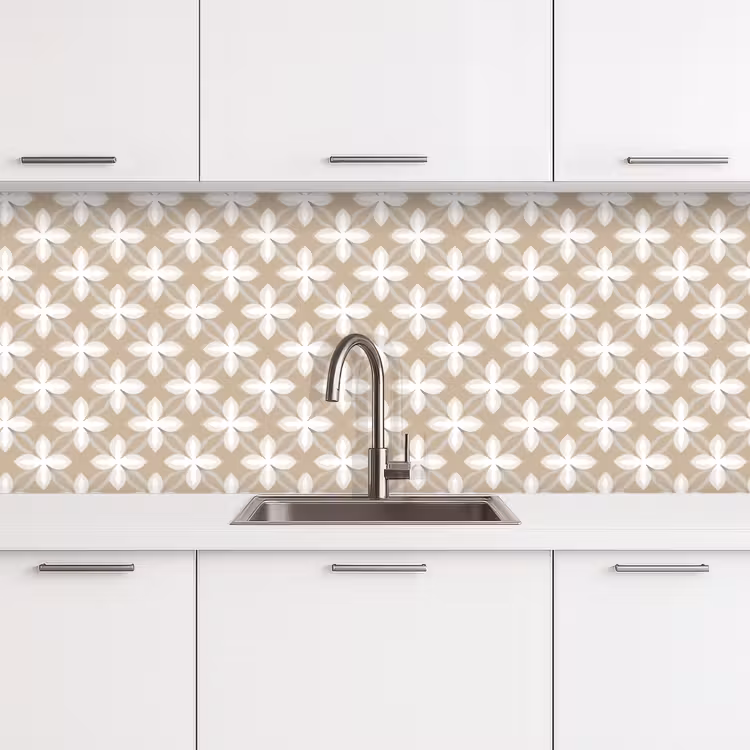Patroon - Symmetrisch - Beige keuken achterwand 2 middel 871 -3d