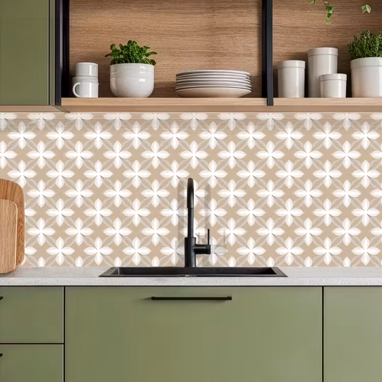 Patroon - Symmetrisch - Beige keuken achterwand 2 middel 871 -sfeer3