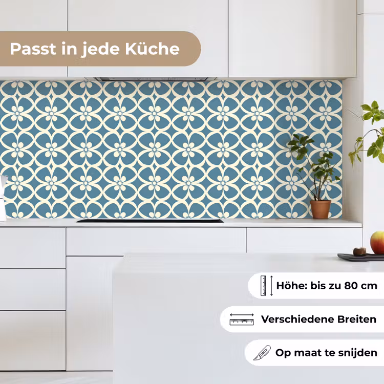 Patroon - Symmetrisch - Blauw keuken achterwand 2 middel 871 -sfeer4_DE