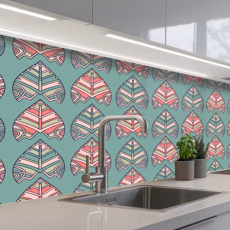 Patronen - Tribal - Retro keuken achterwand 2 middel 871 -3d_schuin