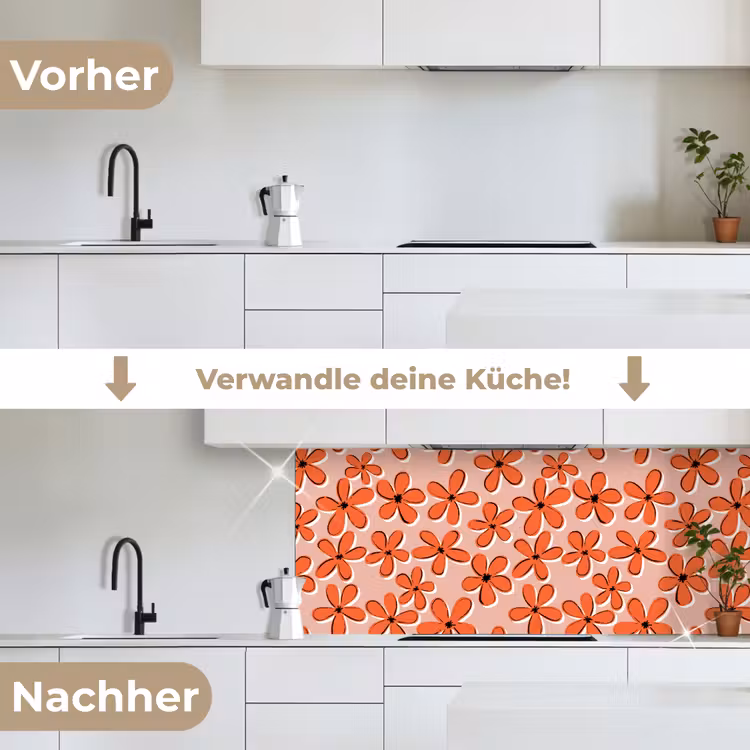 Patronen - Vintage - Bloem keuken achterwand 2 middel 871 -voor-na_DE