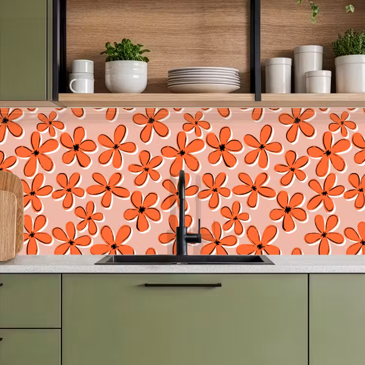 Patronen - Vintage - Bloem keuken achterwand 2 middel 871 -sfeer3